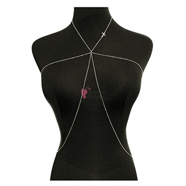 Accesoriu de bust Luxury BLX015 din metal pentru rochii elegante, costum de baie - Argintiu